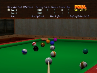 Virtual Pool 64 (USA) In game screenshot